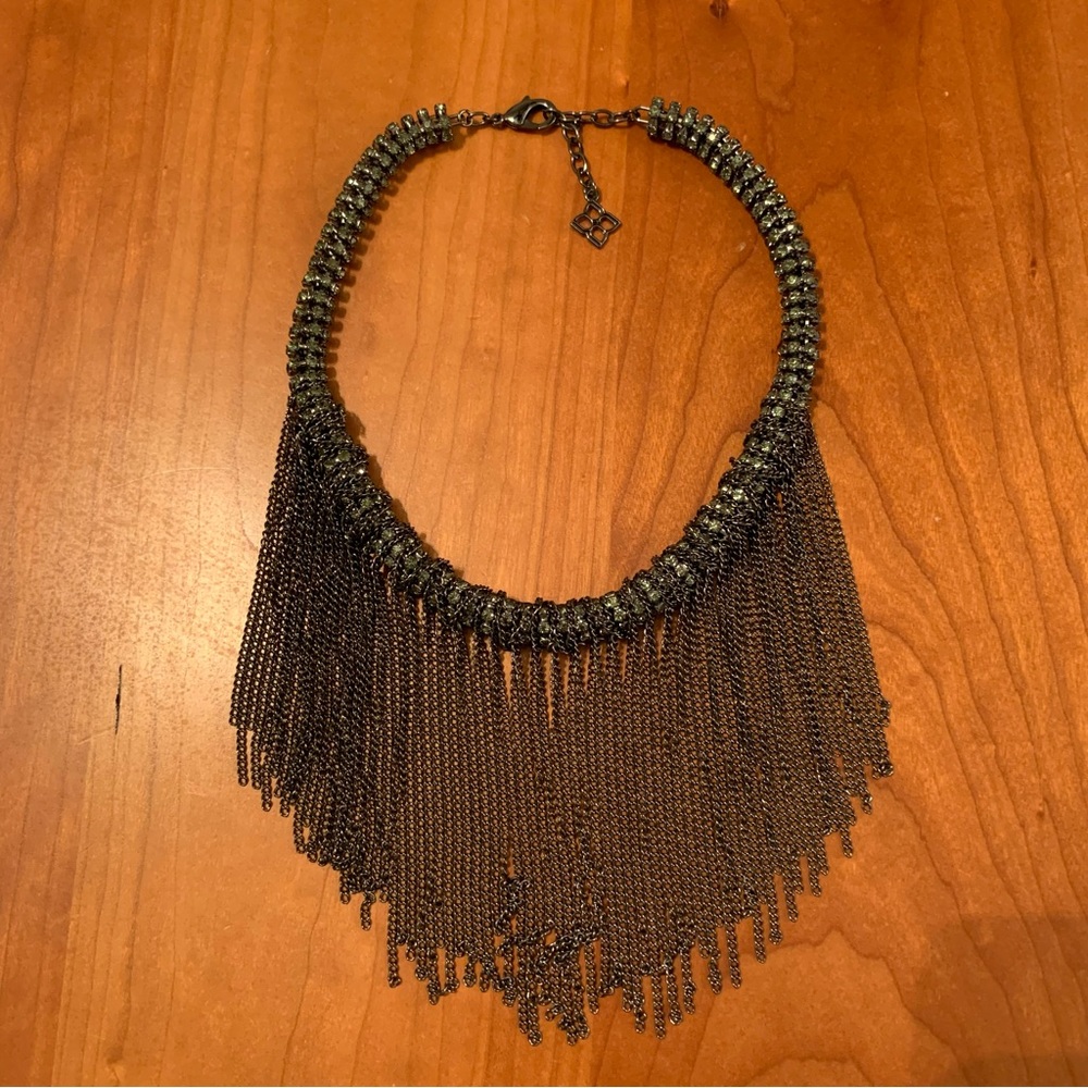 BCBG MaxAzria metallic necklace with crystals